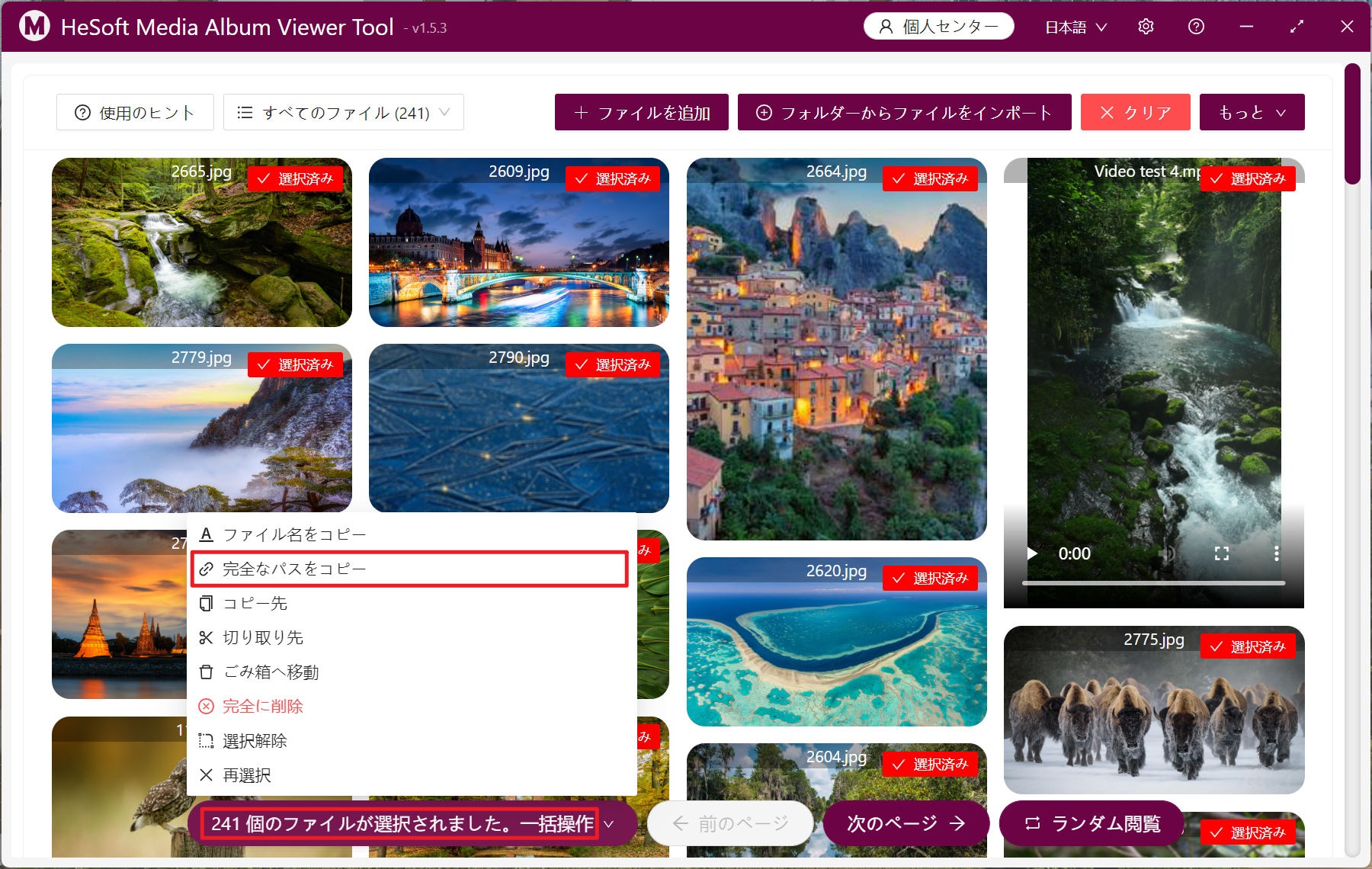 image-複数のフォルダ内の大量の画像、ビデオ、オーディオなどのメディアファイルを一括してファイルパスにコピーする方法
