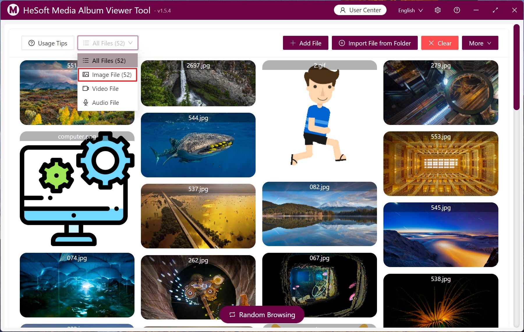 image-Manage and preview all JPG, PNG, WEBP and other formats of picture files and batch select useless pictures for complete deletion