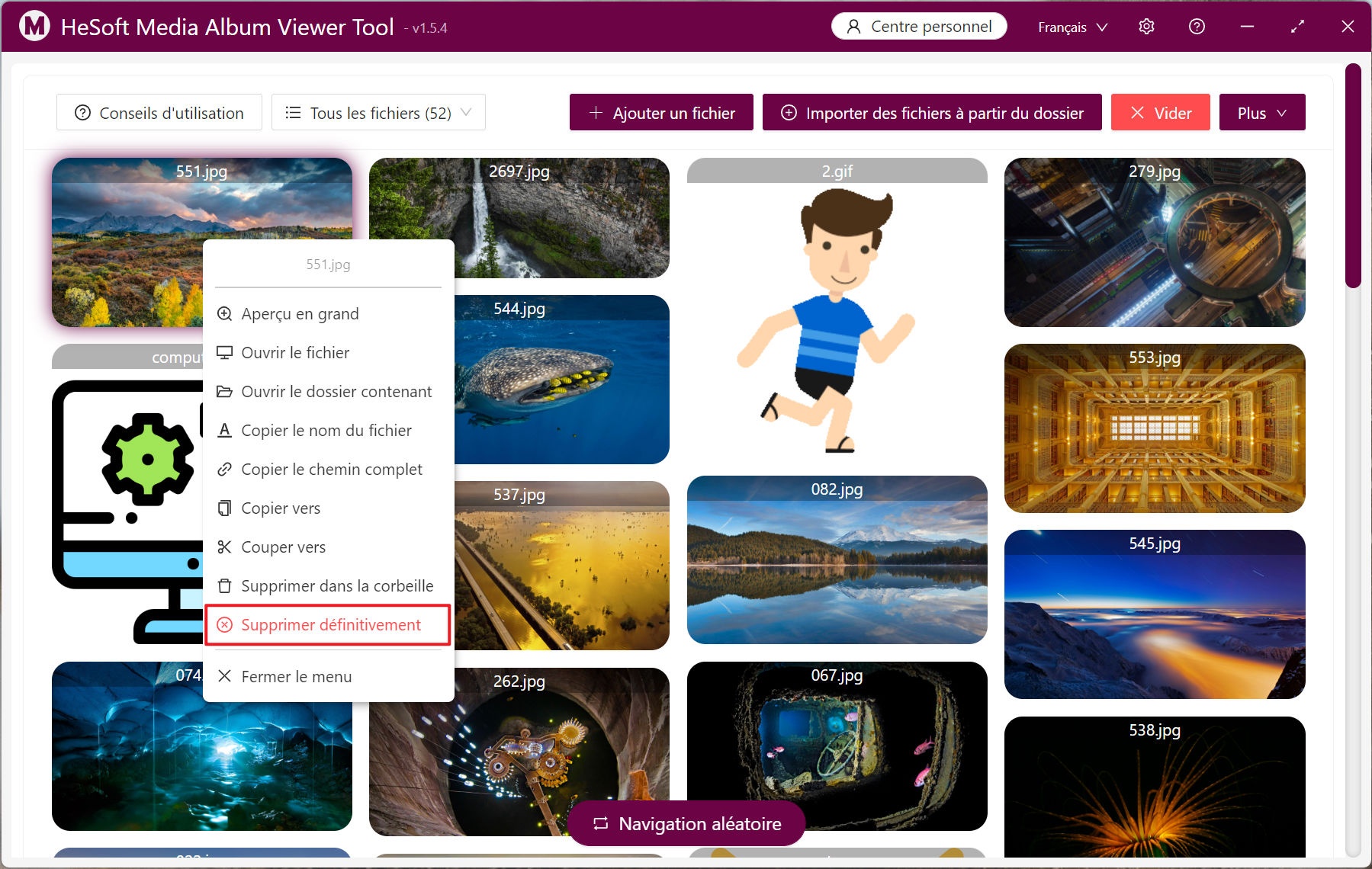 image-Gérez l'aperçu de tous les fichiers d'image au format JPG, PNG, WEBP et autres dans le dossier spécifié et sélectionnez par lots des images inutiles pour les supprimer complètement