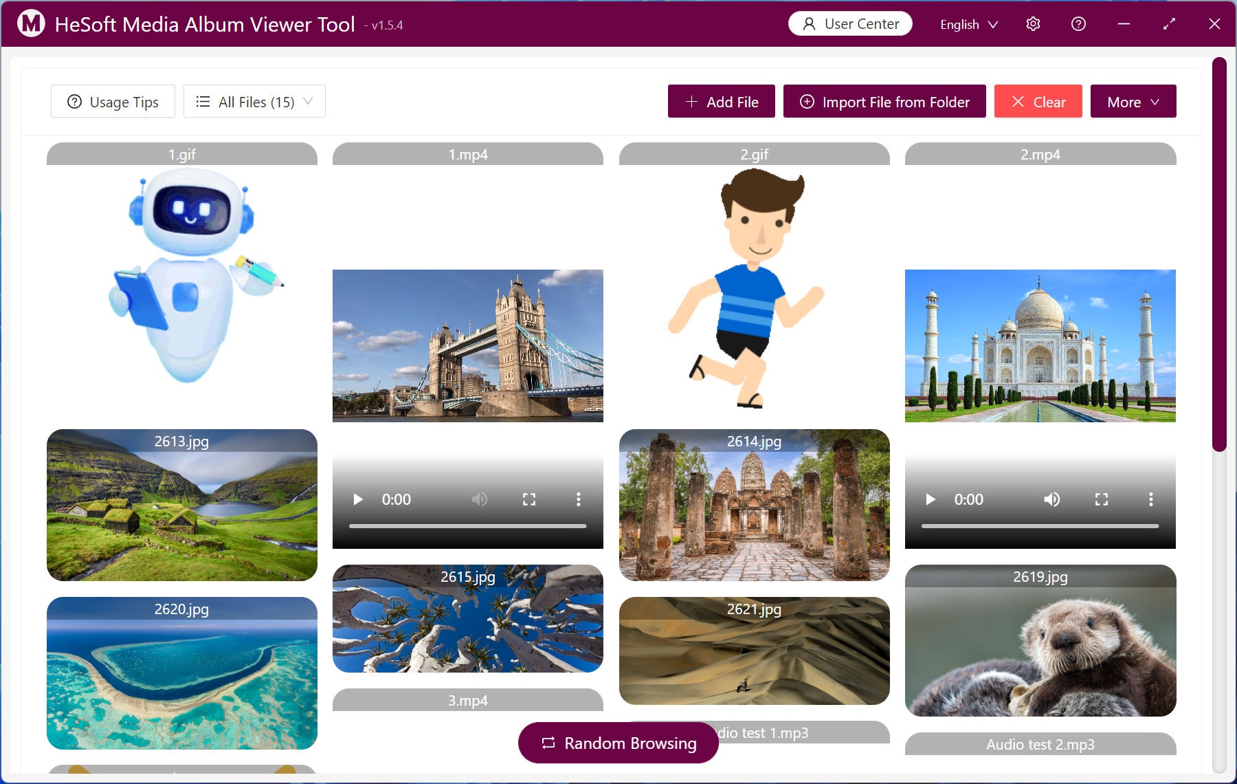 image-Specifies to find and preview playback in multiple folders with different extensions of pictures, videos and audio files