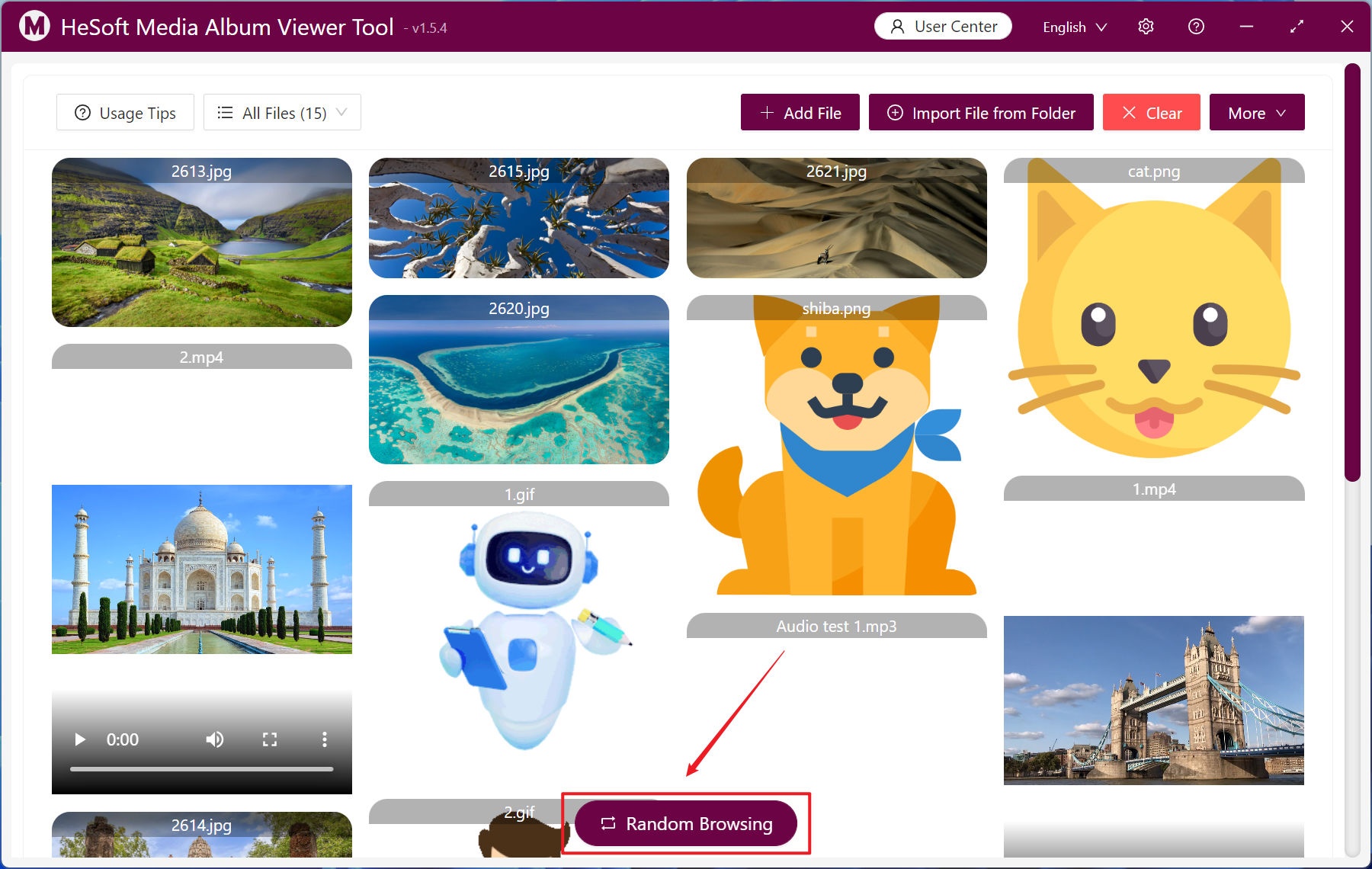 image-Specifies to find and preview playback in multiple folders with different extensions of pictures, videos and audio files
