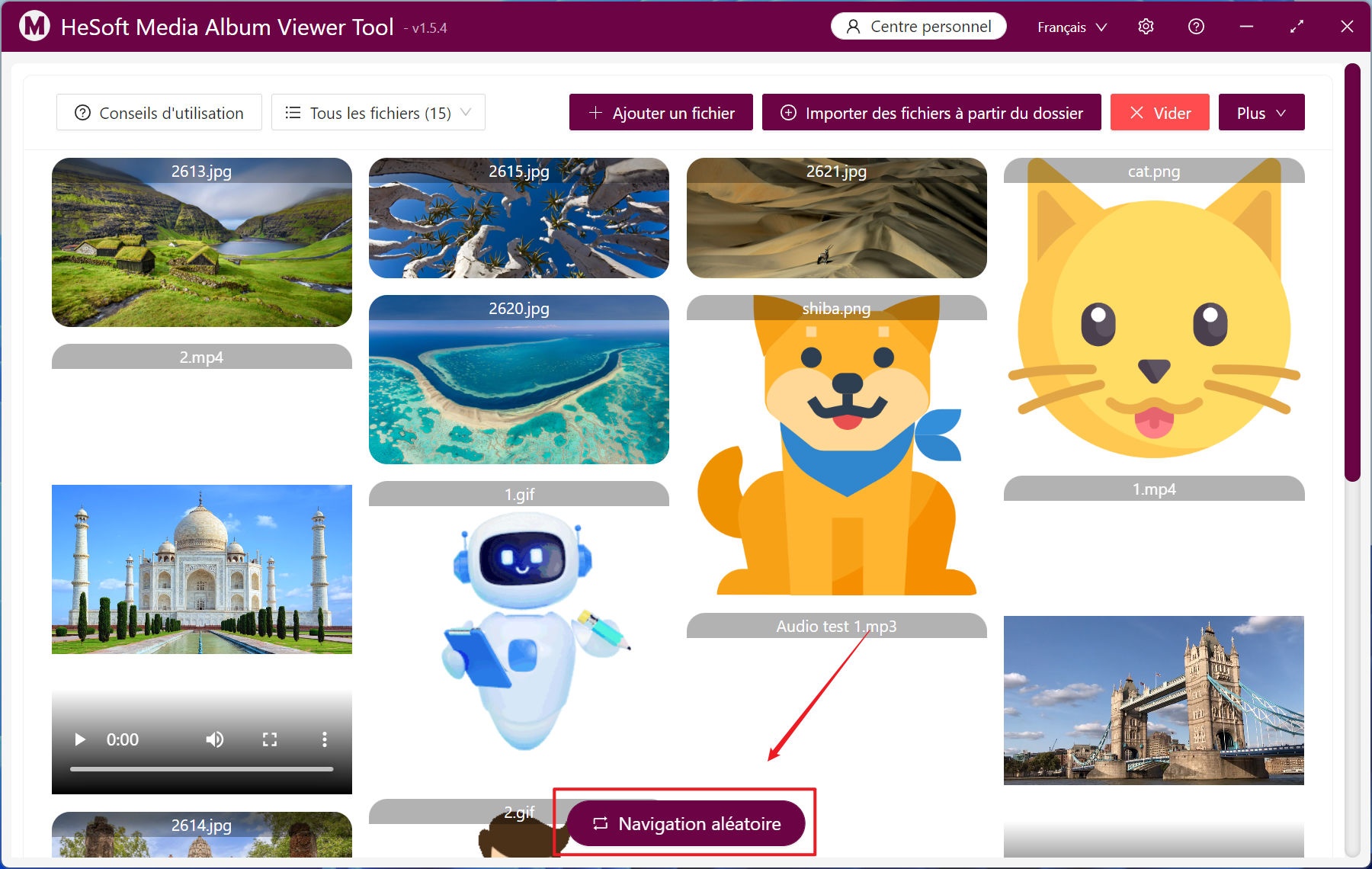 image-Spécifier de rechercher et de prévisualiser les images, vidéos et fichiers audio avec des extensions différentes dans plusieurs dossiers