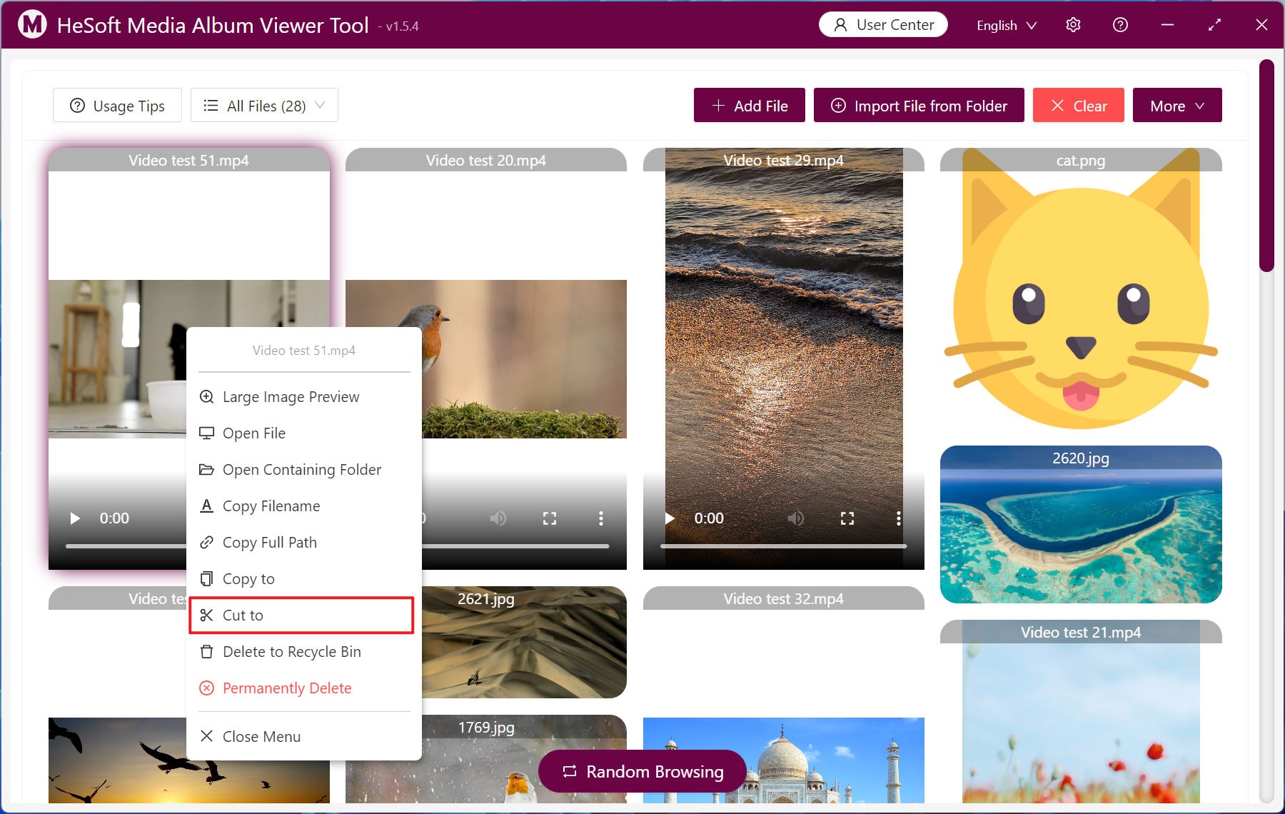 image-How to preview and play all pictures and video files in multiple folders and batch select files to a specified location