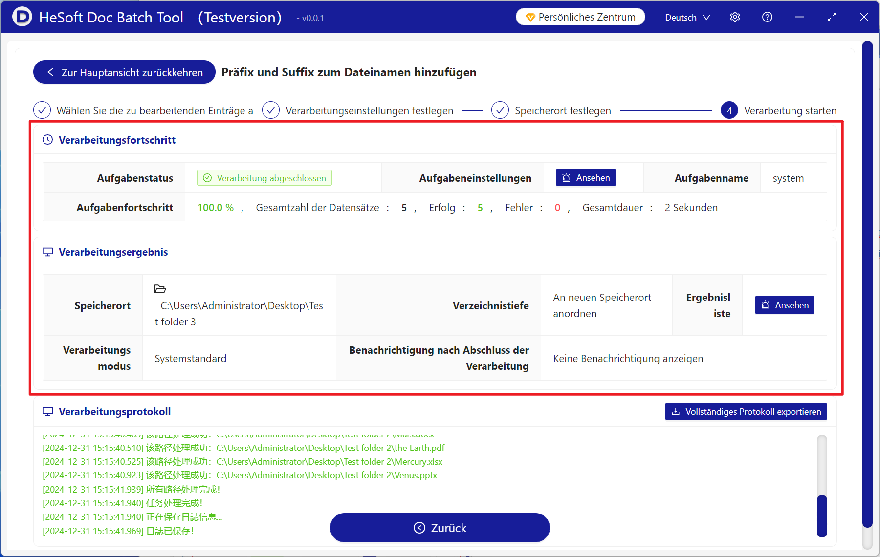 image-So fügen Sie allen Dateinamen in mehreren Ordnern denselben Präfix text oder Suffix text hinzu