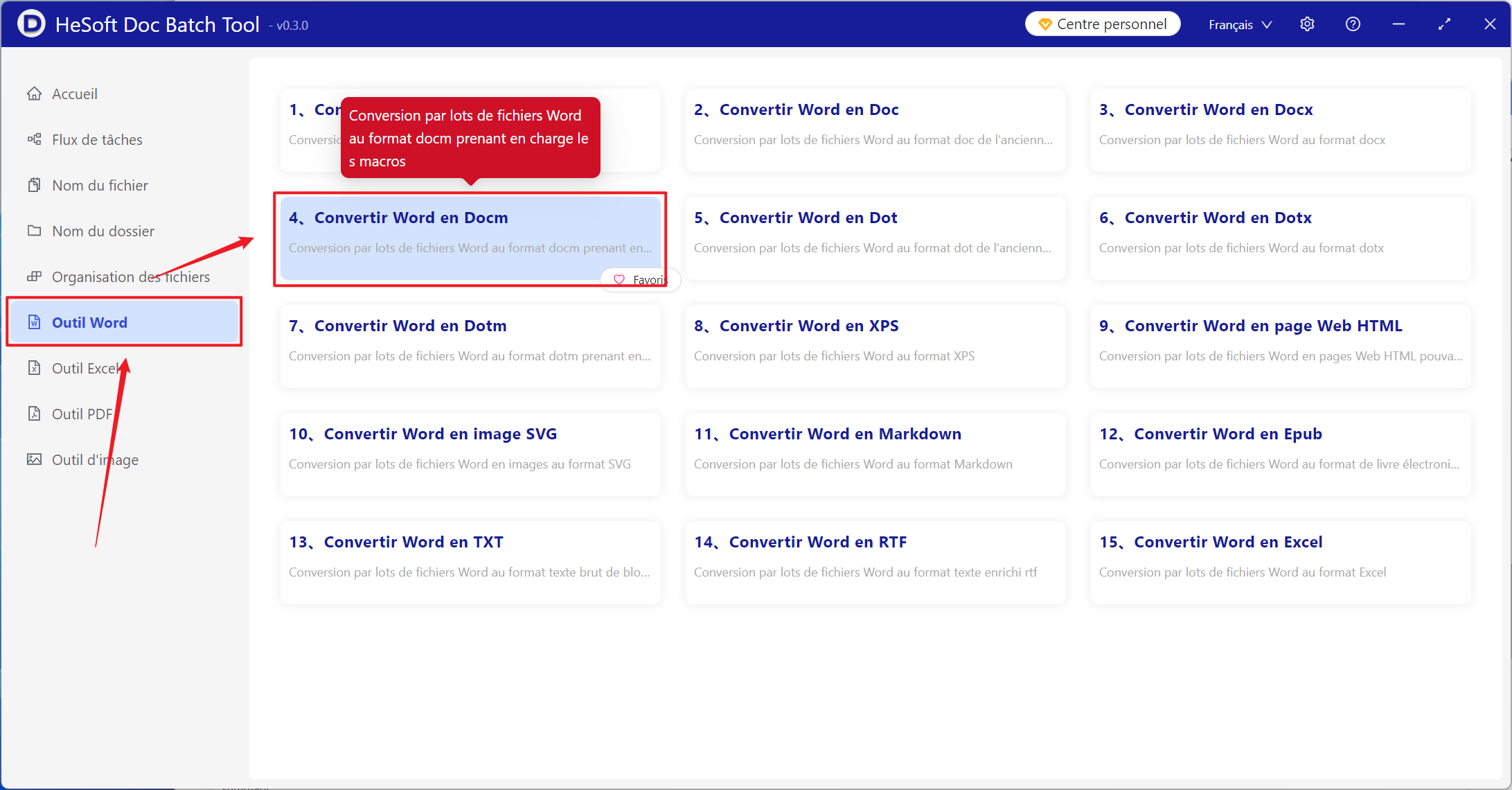 image-Un grand nombre de documents Word sont tous convertis en lots au format docm qui prend en charge le mode macro