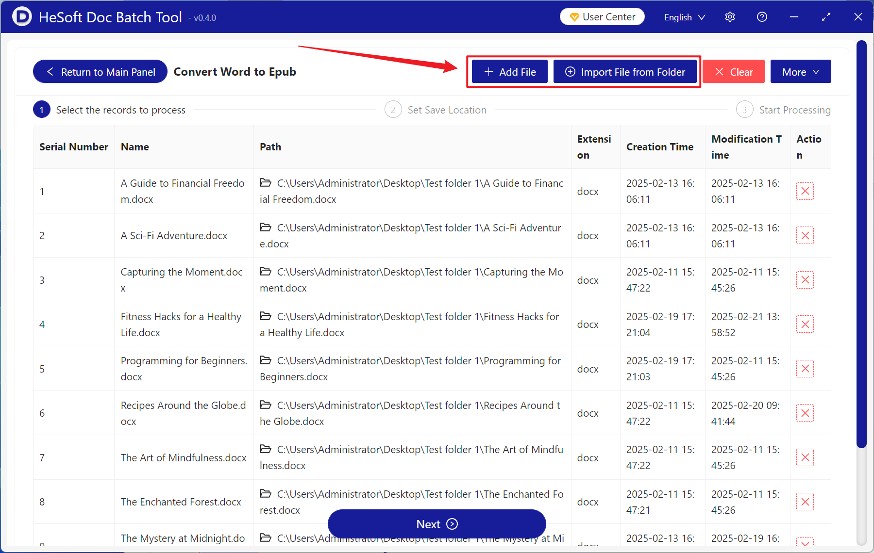 image-Hundreds of Word documents batch into eBook Epub format