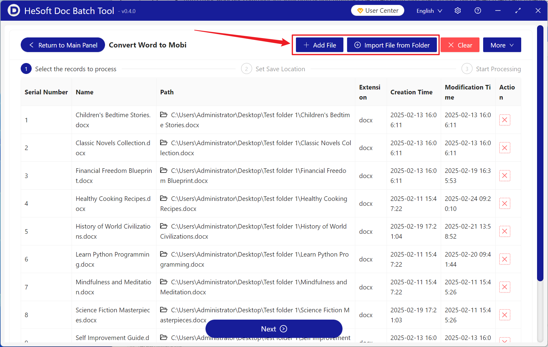 image-A large number of Word documents batch converted to support the old Kindle Mobi e-book format