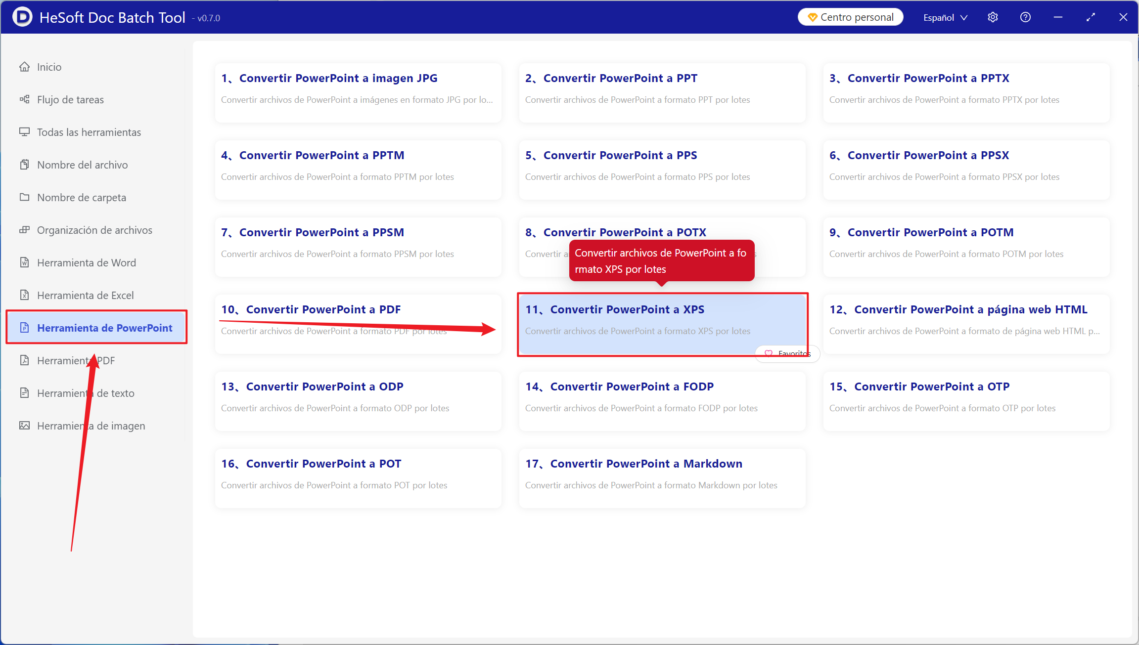 image-Muchos archivos de diapositivas PPT, PPTX se convierten por lotes a formato XPS en poco tiempo