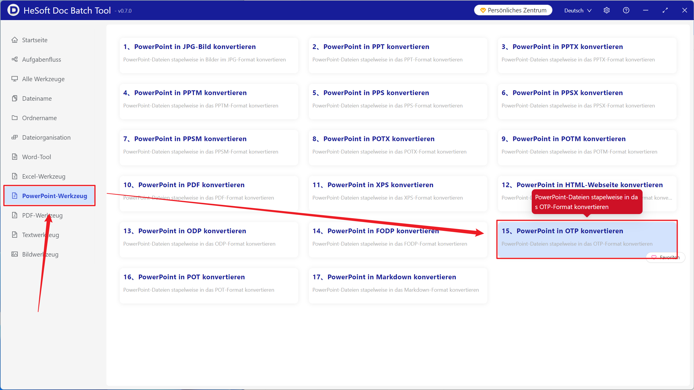 image-Viele Powerpoint-Folien dateien werden gleichzeitig in Open-Source-Office-OTP-Vorlagen format konvertiert