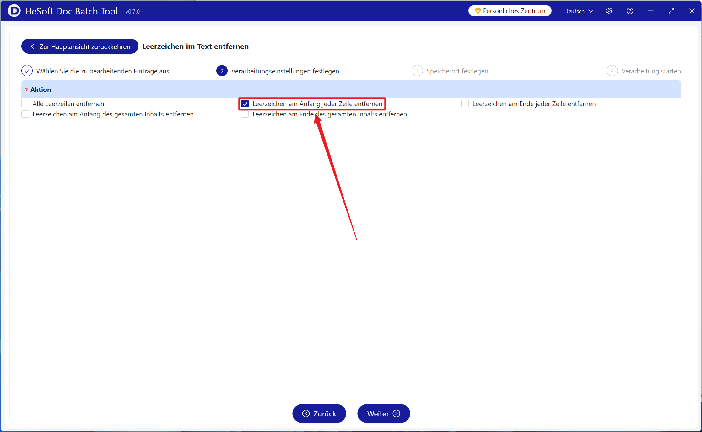 image-Entfernen Sie den leeren Teil zu Beginn jeder Zeile in einer großen Menge von TXT-Nur-Text-Inhalten