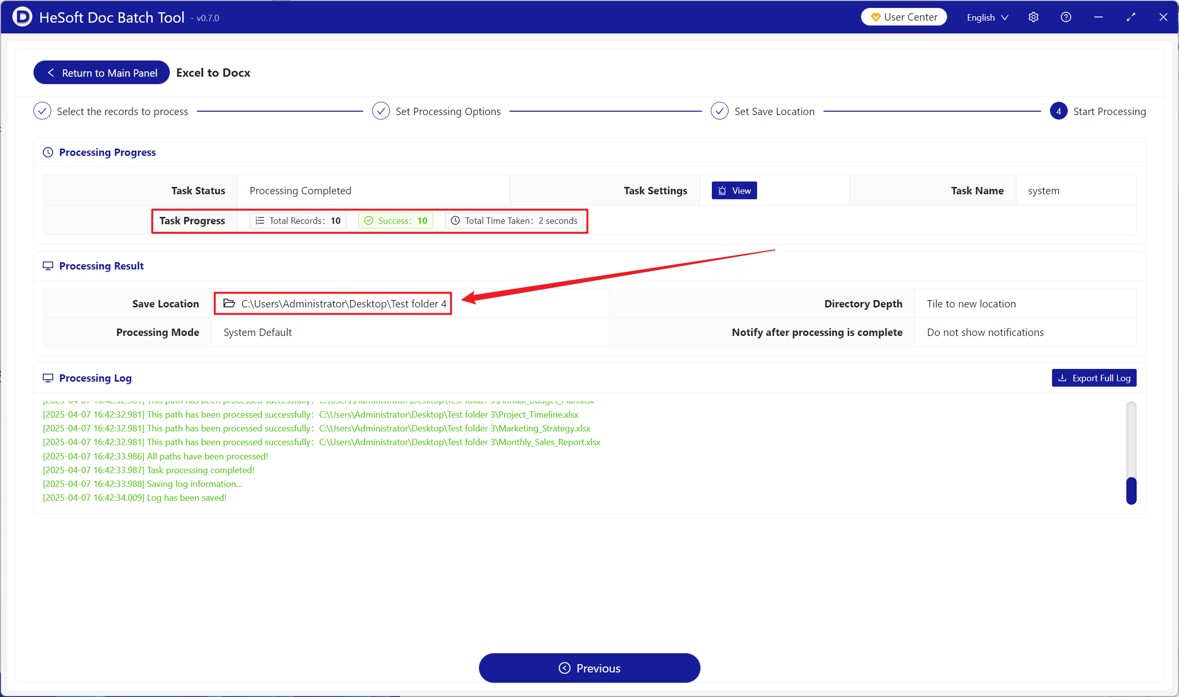 image-A lot of Xls, Xlsx tables unified batch conversion to Docx format files