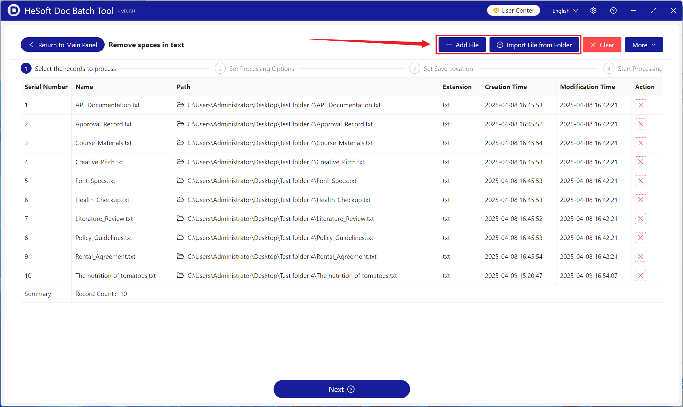 image-Hundreds of TXT notepad file content in the last redundant blank part batch elimination