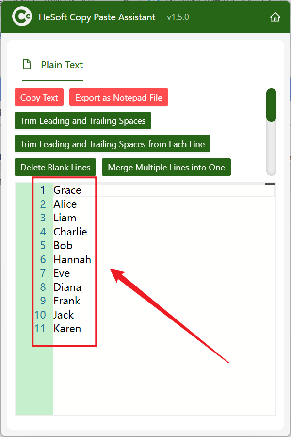 image-Clipboard copied lines of text in ascending or descending order