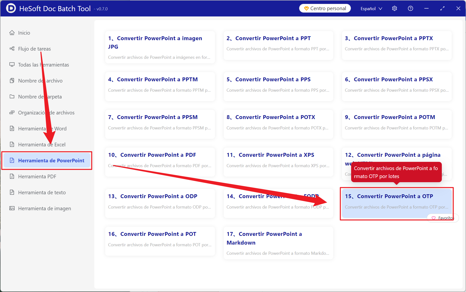 image-Cientos de archivos de formato de diapositiva PPT y PPTX se transforman en formato OTP por lotes