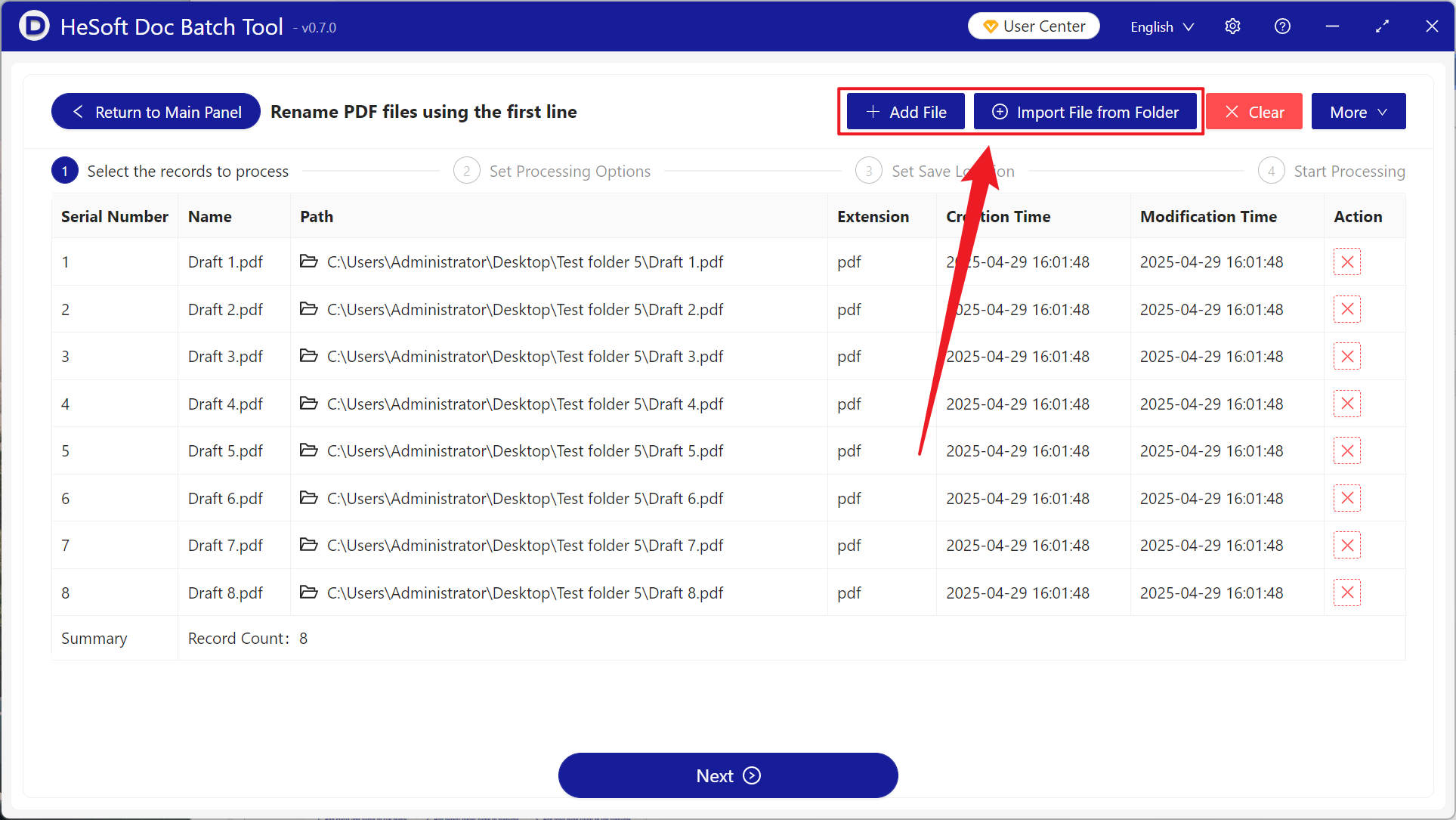 image-Use very many PDF file's first line content to batch rename the file name