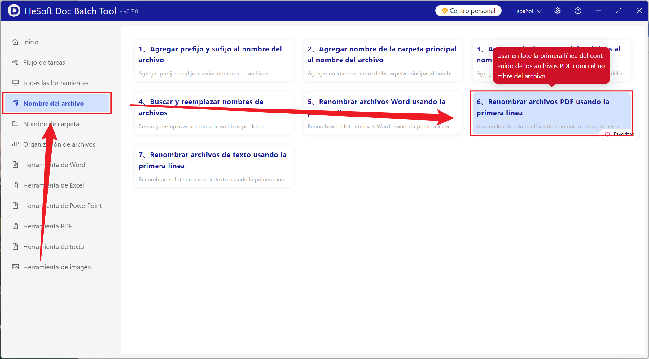 image-Cambie el nombre del archivo en lotes con la primera línea de contenido de muy varios archivos PDF