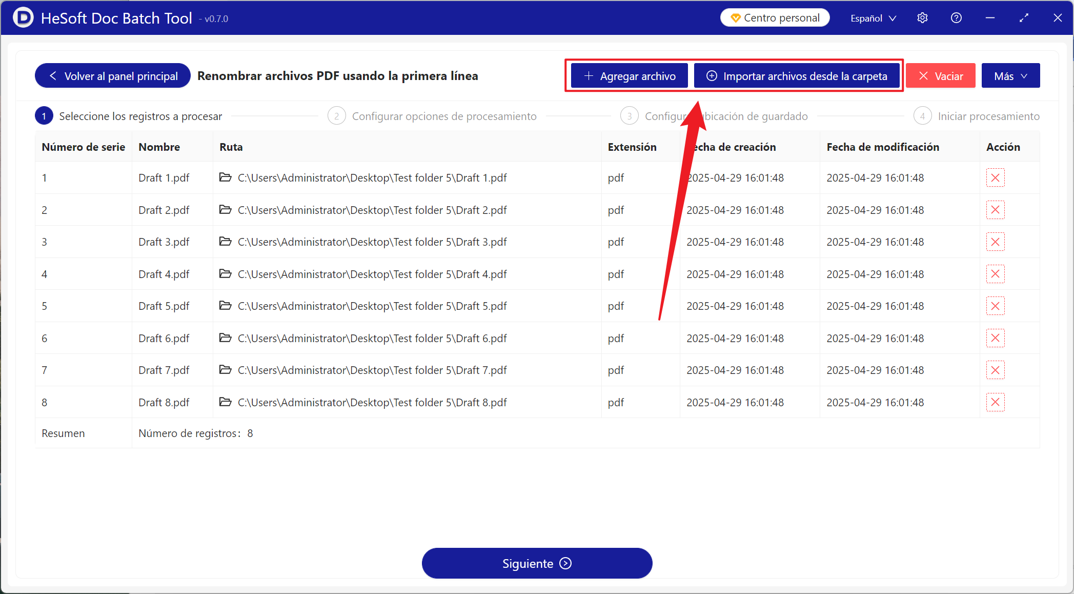 image-Cambie el nombre del archivo en lotes con la primera línea de contenido de muy varios archivos PDF