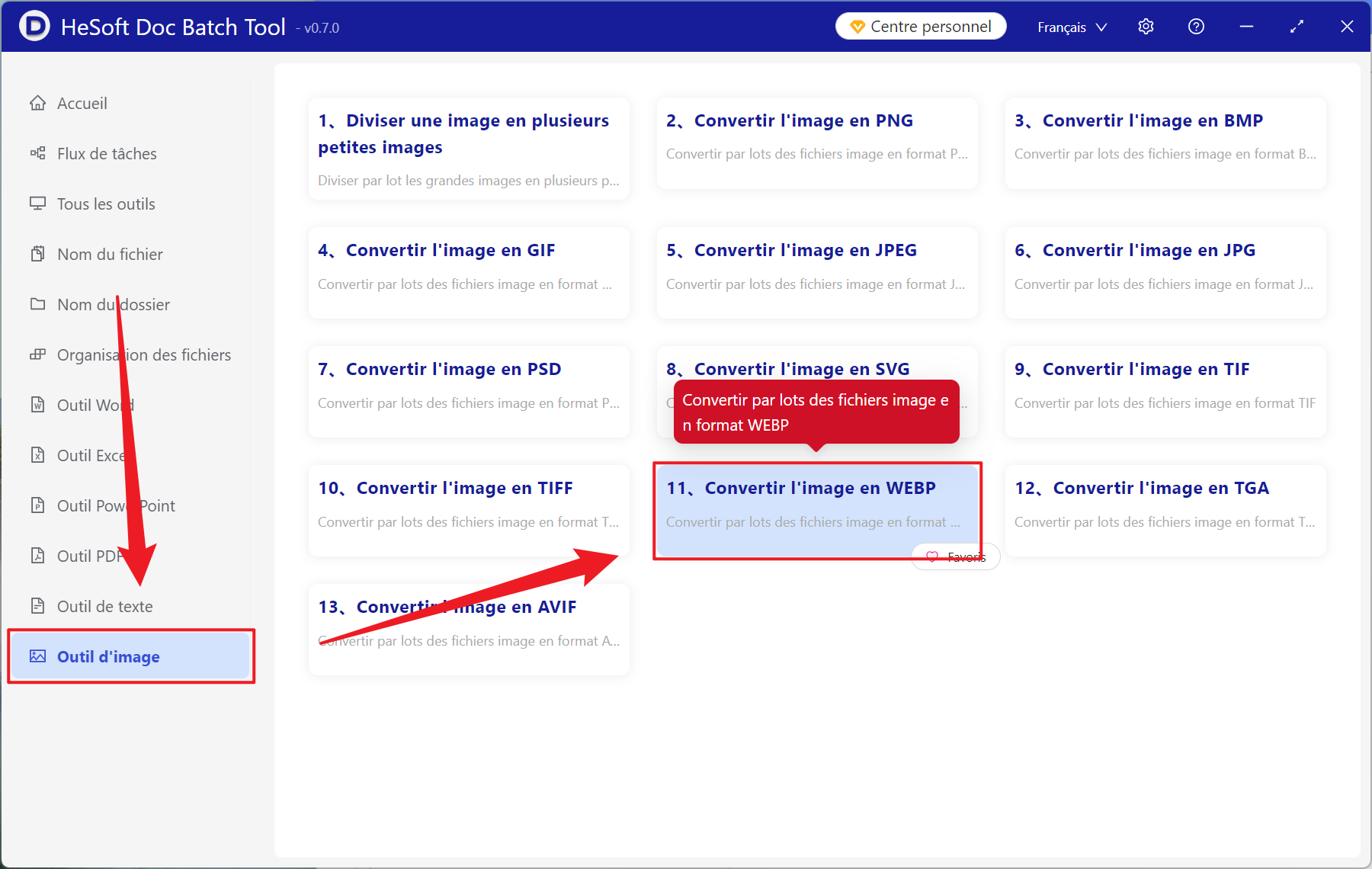 image-Transformation par lots de centaines d'images BMP au format WEBP