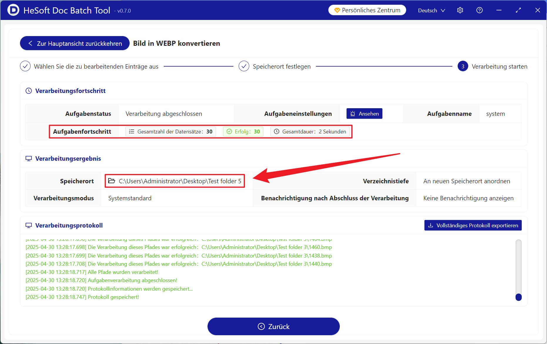 image-Stapeln Sie Hunderte von BMP-Bildern in das WEBP-Format