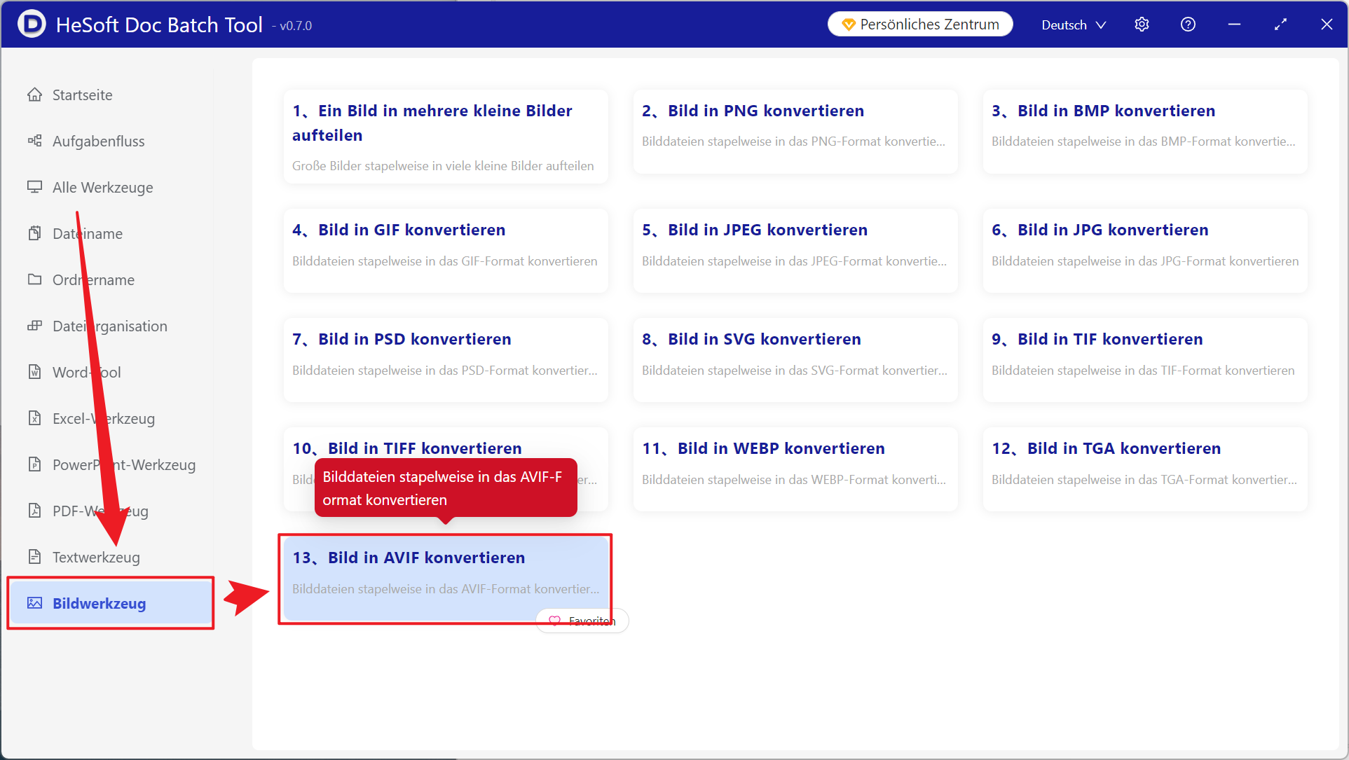 image-Verwandeln Sie schnell viele BMP-Formate in das AVIF-Format