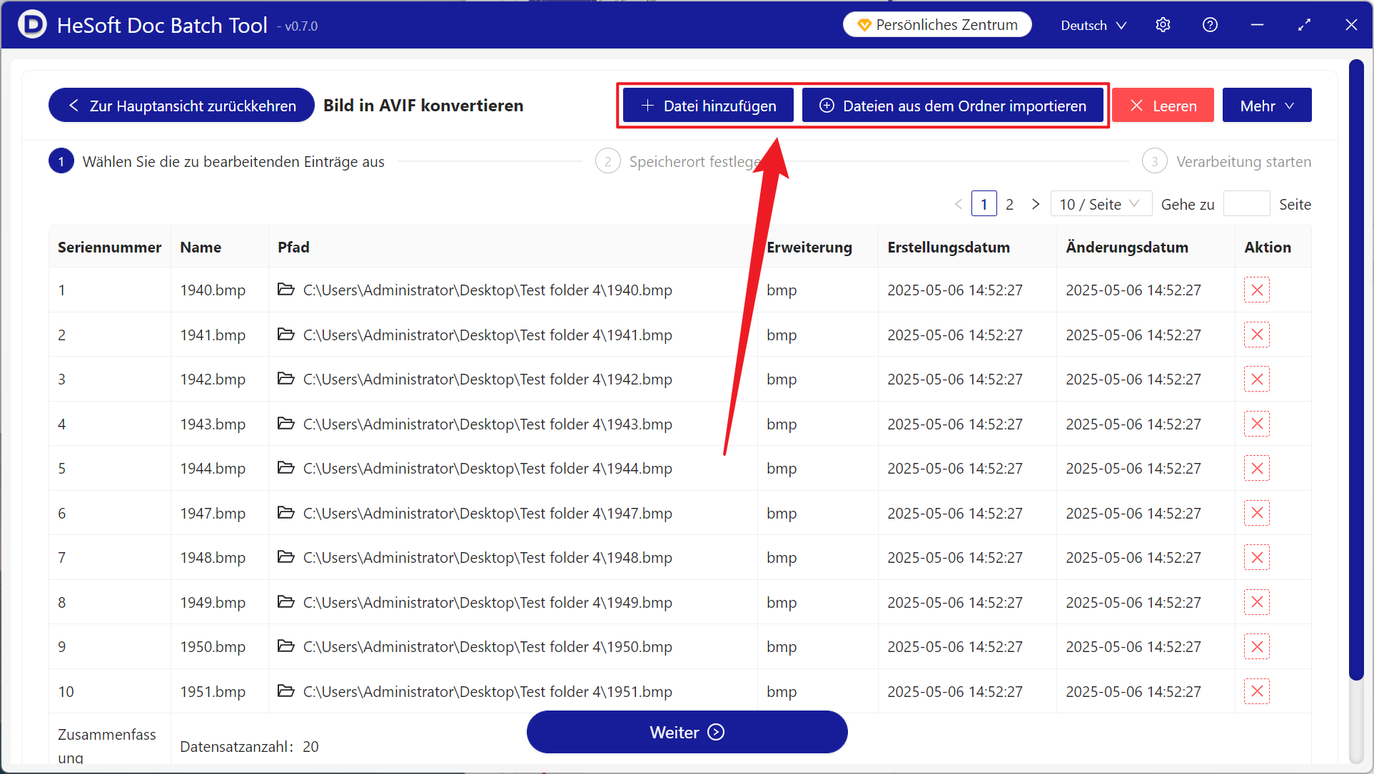 image-Verwandeln Sie schnell viele BMP-Formate in das AVIF-Format