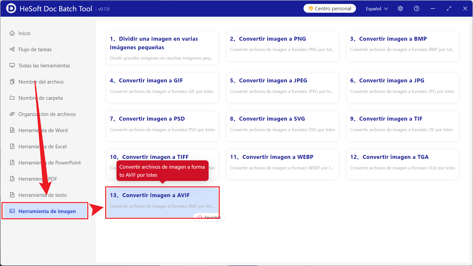 image-Convierta rápidamente muchos formatos BMP en formato AVIF por lotes
