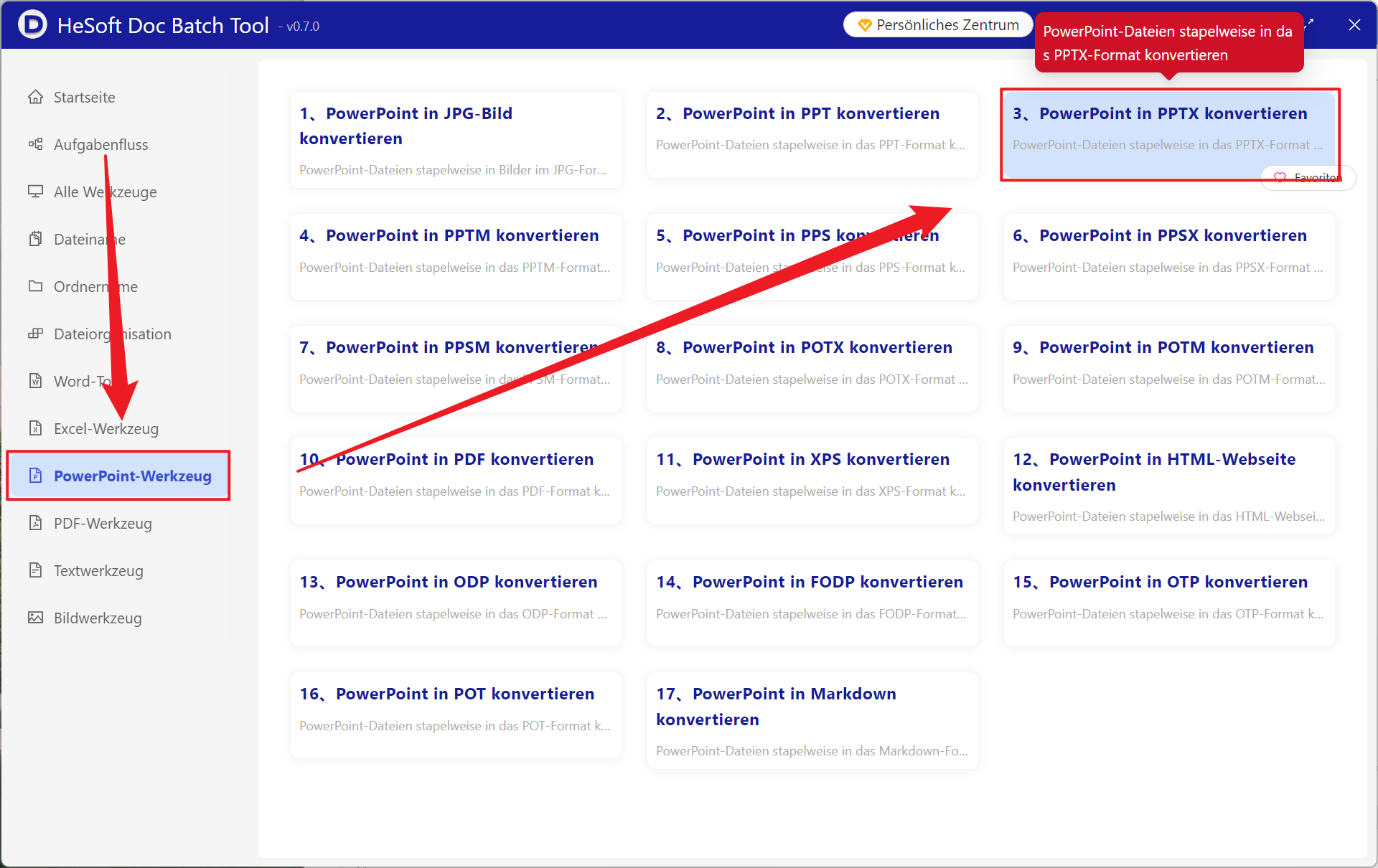 image-Viele alte PPT-Folien formate werden stapel weise in das PPTX-Format von Office 2007 umgewandelt