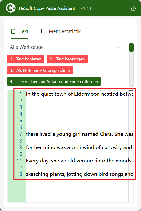 image-Löschen Sie die Leerzeichen des kopierten Textes,entfernen Sie die leeren Zeilen in der Zwischen ablage,kopieren Sie den Text,um den leeren Inhalt zu löschen